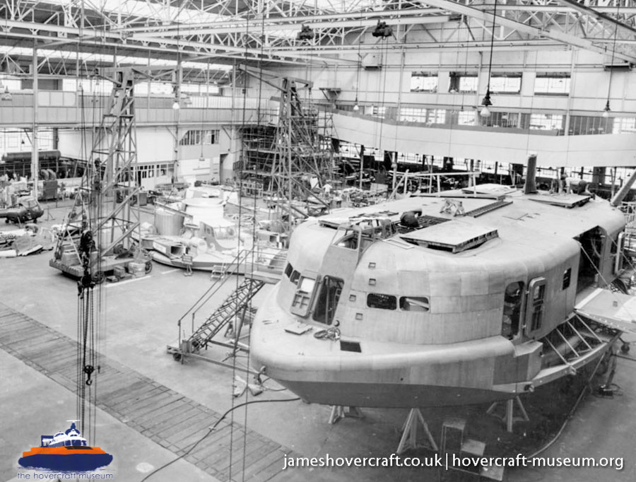SRN3 during construction -   (The <a href='http://www.hovercraft-museum.org/' target='_blank'>Hovercraft Museum Trust</a>).